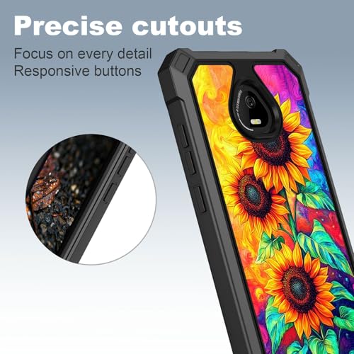 for Schok Volt Sv67q Sv67332 Case with Screen Protector, Military Grade Drop Protection, Dual Layer Hybrid Shockproof Protection TPU Phone Case for Schok Volt Sv67q, Three Sunflowers - color: Three Sunflowers
