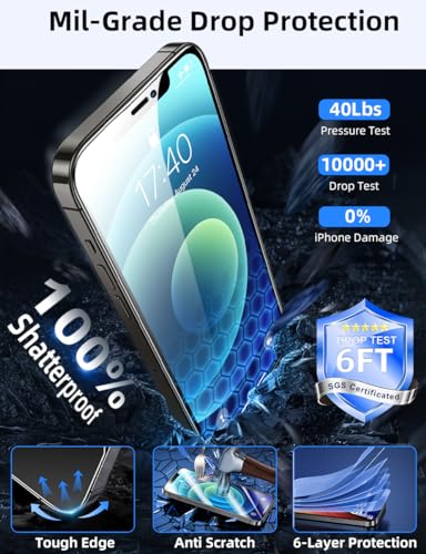 ruwa Privacy Screen Protector for iPhone 12/12 Pro[6.1 Inch][2-Pack] Anti-Peep Tempered Glass Film with Easy Installation Frame, Ultra HD, 9H Hardness, Scratch Resistant, Case Friendly - size: for iPhone 12/12 Pro-6.1 inch 2-Pack