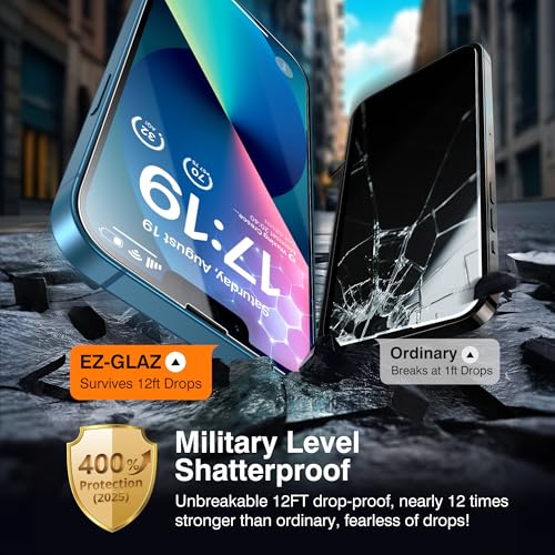 EZ-GLAZ-4+2 Pack for iPhone 13 Screen Protector (6.1") HD Clear - size: iPhone 13