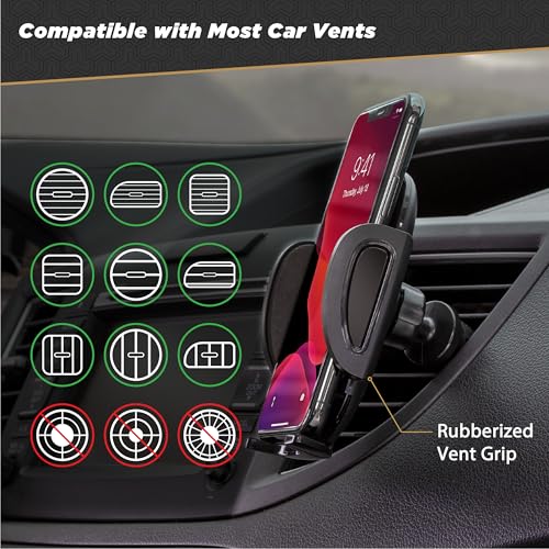 Scosche SUHV-XCES0 Select Vent Mount Phone Holder Cradle for Car or Truck - Universal Hands-Free Mount for Car Dashboard Air Vents - Vehicle Cell Phone Holder for iPhone or Android Smartphones - style: Vent