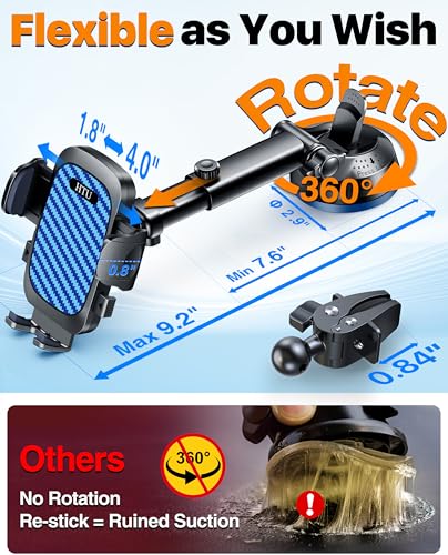 HTU 2026 Ultimate Best【True Military-Grade & Safety Cert】 Car Phone Holder - color: Blue
