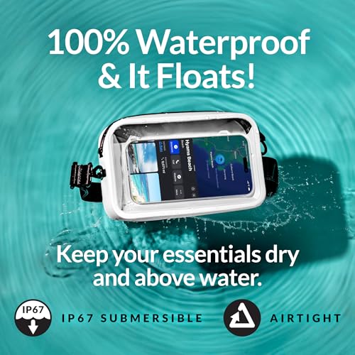 Booe Waterproof Belt Bag - Waterproof Fanny Pack - Sail White | 100% Waterproof Bag, IP67 Submersible, Airtight TRU Zip, Floats, Fits All Phones, Touchscreen-Friendly, Crossbody/Waist Pack - color: Sail White