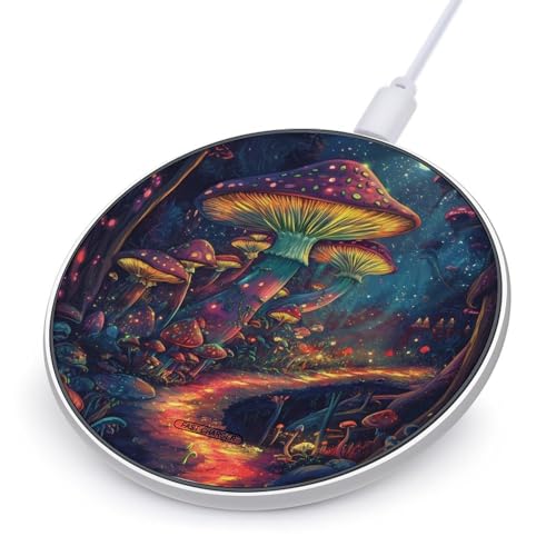 Mushroom Wireless Charger Anti-Slip Wireless Charging Pad Slim Charger Mat for Men Women