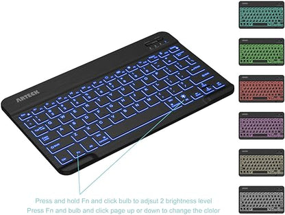 Arteck Universal Backlit Wireless Bluetooth Keyboard for iPad, Tablet, PC
