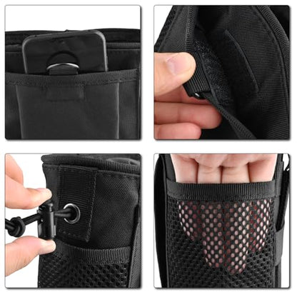 TRIWONDER Tactical Cigarette Pouch Molle Small Military Bag Battery Cigarette Case EDC Utility Card Holder Lighter Slot Mini Cigar Waist Pack - color: 13 Black - 2 Pack