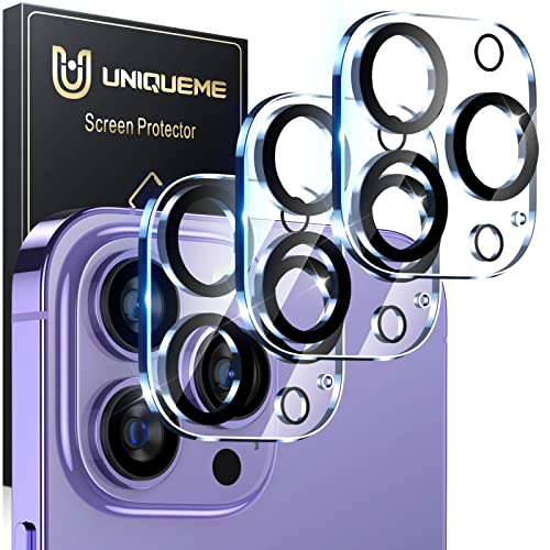 UniqueMe 3 Pack for iPhone 14 Pro Max/14 Pro Camera Lens Protector-Clear