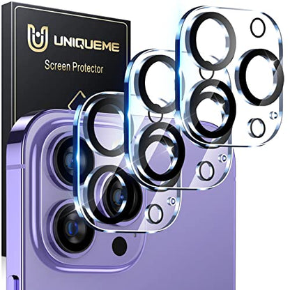 UniqueMe 3 Pack for iPhone 14 Pro Max/14 Pro Camera Lens Protector-Clear