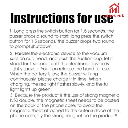 Magnetic Grip Pro 360° Stand, Vacuum Car Cell Phone Mount Holder with Suction Cup, Rotatable, Double-sided Adsorption Adjustable Powerful Strong Magnet, Foldable Portable Electric Mobile Holder, Black