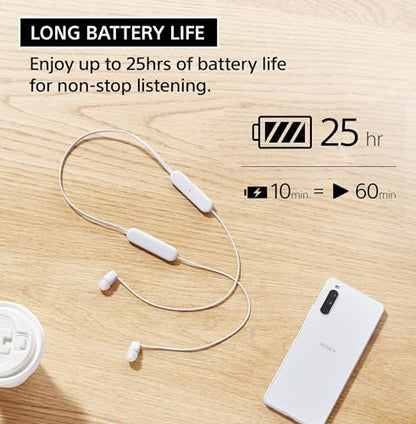 Sony WI-C100 Wireless in-Ear Bluetooth Headphones with Built-in Microphone,Black,(Pack of 2) - color: Black, size: One Size (Pack of 2)