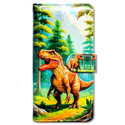 RFID Safe Case for iPhone 15 Pro Max,RFID Blocking,Tyrannosaurus Dinosaur Leather Flip Phone Case Wallet Cover with Card Slot Holder Kickstand for iPhone 15 Pro Max - color: Tyrannosaurus Dinosaur
