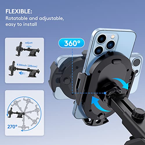 Universal Car Phone Holder Adjustable Phone Mount for Windshield - color: black