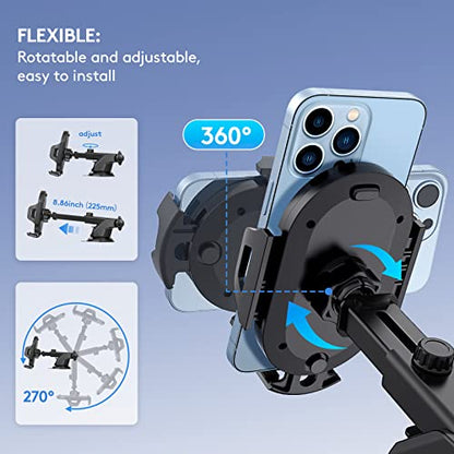 Universal Car Phone Holder Adjustable Phone Mount for Windshield - color: black