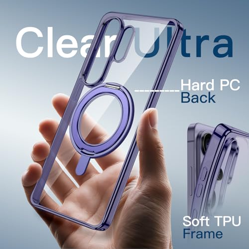 JETech Rotatable Ring Stand Case for Samsung Galaxy S26 Ultra, Heron Purple | Compatible with MagSafe, Clear Back, Stand & Ring Holder, Shockproof Protection - color: Heron Purple, size: Galaxy S26 Ultra