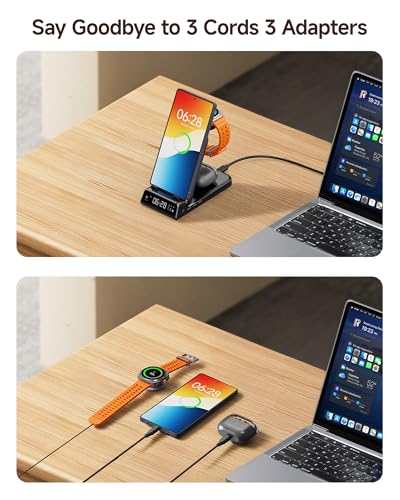 Charging Station for Samsung Phone, Watch & Buds, Not for Watch 9/Ultra 2 - color: Black