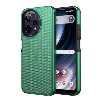 for Cricket Icon Plus 2026 (Plus Version Only) /AT&T Verge 2 Case with Tempered Glass Screen Protector,Dual Layer Heavy Duty Shockproof Protection (Dark Green) - color: Dark Green