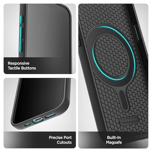 Encased Thin Armor for iPhone 16e / iPhone 17e Case with Belt Clip (Compatible with MagSafe), Slim Flexible Magnetic Cover with Rotating Holster (Matte Black) - size: iPhone 16e