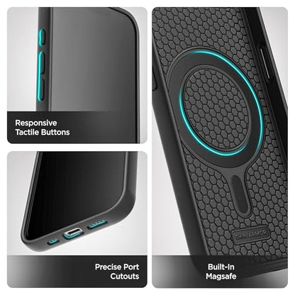Encased Thin Armor for iPhone 16e / iPhone 17e Case with Belt Clip (Compatible with MagSafe), Slim Flexible Magnetic Cover with Rotating Holster (Matte Black) - size: iPhone 16e