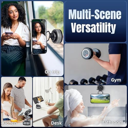 Magnetic Vacuum Car Phone Holder 360° Adjustable Foldable - color: Grey, size: GY-X25