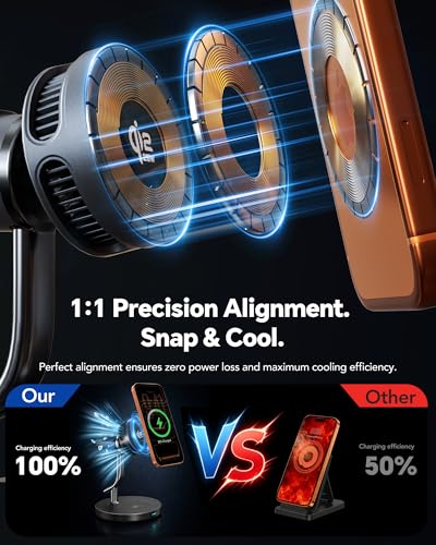 4 in 1 Wireless Charging Station,Qi2.2 Mag-Safe Charger with Cooling Fan