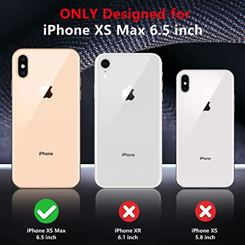 SPIDERCASE for iPhone Xs Max Case, [10 FT Military Grade Drop Protection] [Non-Slip] [2 pcs Tempered Glass Screen Protector] Shockproof Airbag Cushion Protective Case for iPhone Xs Max 6.5” (Black) - color: Black