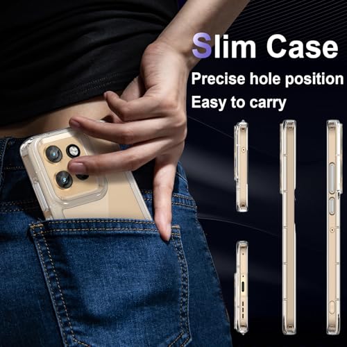 Case for Motorola Edge 50 Neo, Military Grade Drop Protection Phone Case, Yellowing Resistant, Anti-Scratch Hard PC Back, Shockproof Hard Ultra-Thin Protective Cover, Clear - size: Motorola Edge 50 Neo