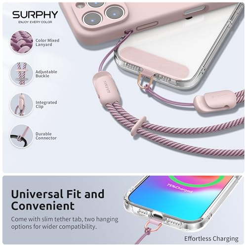 SURPHY 3 Pack Phone Wrist Strap, Phone Lanyard with Cellphone Tether Tab - color: Pink & Pink & Pink