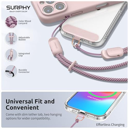 SURPHY 3 Pack Phone Wrist Strap, Phone Lanyard with Cellphone Tether Tab - color: Pink & Pink & Pink