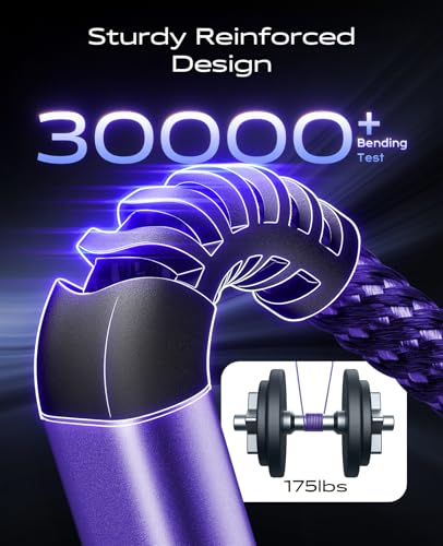 USBA to USBC Cable [15FT 1Pack], Long USB C Cable 3A Fast Charging, USB to - color: Purple, size: 15FT 1Pack, style: USB A to USB C
