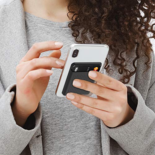 AHASTYLE Card Holder for Back of All iPhone Series A- Black - color: A- Black