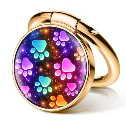Cell Phone Ring Holder, Cute Phone Ring Grip Stand, 360°Rotation Funny Metal Kickstand Finger Grip Colorful Cute Dog Paws - color: Colorful Cute Dog Paws