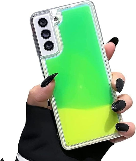 Yatchen Liquid Fluorescent Case Compatible with Samsung Galaxy S26 Ultra,Luxury Fun Glow in The Darkness Quicksand Clear Soft TPU Back Cover Luminous Shockproof Protector-Green - color: Green, size: Galaxy S26 Ultra