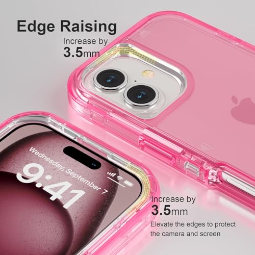 Follaroma for iPhone 16 Plus Case, Shockproof, Crystal Pink | Heavy Duty Shockproof Protection Phone Cases, Anti-Drop, Dual Layer Transparent Rugged Protective Cover, 6.7 inch - color: Pink, size: iPhone 16 Plus 6.7‘’