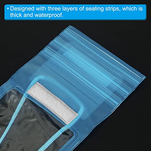 PATIKIL Waterproof Phone Pouch, 2 Pack Universal Lanyard Cellphone Dry Bag Clear Protection Cover Bag for Beach Swimming Pool, Light Blue - color: Light Blue