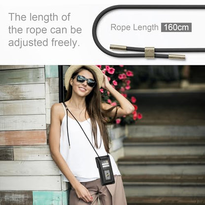 Small Crossbody Bag Cell Phone Purse for Women Men Leather Mini Shoulder Bag Wallet Case with Card Holder Slot Lanyard for All Phones iPhone 16 15 11 Samsung Google Moto up to 7.5" Black - color: Black 1