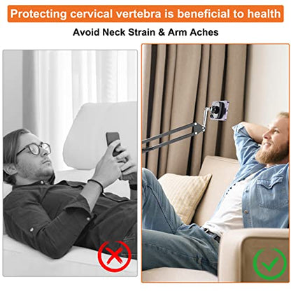 VRIG Overhead Phone Mount Stand for Bed with Magsafe, Articulating Arm Cell Phone Holder for Desk, Cell Phone Holder for Live Streams, Zoom Calls, Online Teaching, Selfies, Remote Working - size: Standard Model