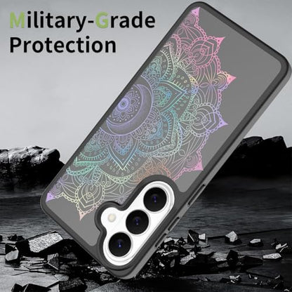 for Samsung Galaxy S26 5G Case: Cute Flowers Floral Design for Girls Women Translucent Matte Slim Soft TPU Bumper Shockproof Silicone Cell Phone Cover (Rainbow Mandala) - color: Rainbow