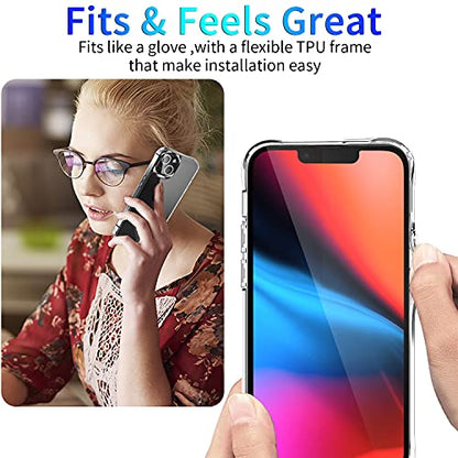 DEERLAMN Clear Case for iPhone 14 Plus/iPhone 15 Plus 6.7-Inch, Military Grade Drop Protection Anti-Scratch Transparent Ultra Slim Non-Yellowing Shockproof Protective Phone Cover - size: iPhone 14 Plus/15 Plus