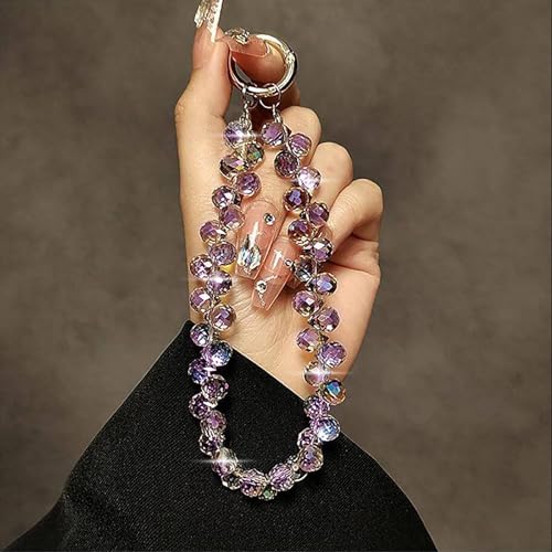 TENOC Beaded Phone Wrist Strap, Purple - color: A-purple