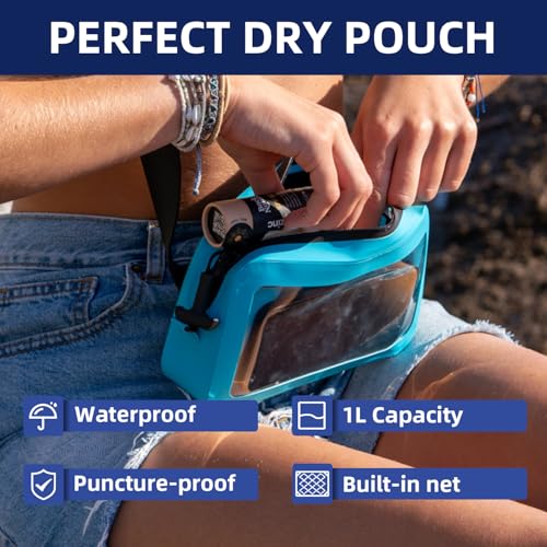 THURSO SURF Waterproof Dry Pouch with Responsive Touch Screen 1L (Bright Blue) - color: Bright Blue