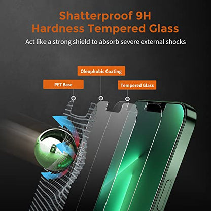 UNBREAKcable 3-Pack Screen Protector for iPhone 13 Pro Max/iPhone 14 Plus | Shatterproof Tempered Glass, Easy Installation, 9H Hardness, 99.99% HD Clear, Bubble-Free, Anti-Fingerprint, Case Friendly - size: iPhone 13 Pro Max/14 Plus
