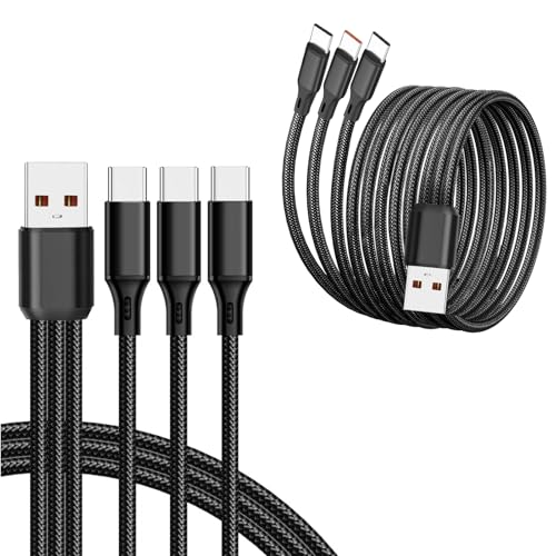 UCEC USB C Multi Charging Cable, 3 in 1 Braided Nylon USB-C Splitter