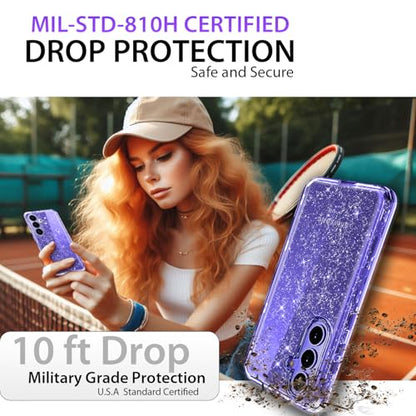 Full Protective for Galaxy S26 Heavy Duty Hybrid 3 in 1 Rugged Shockproof Women Girls for Samsung Galaxy S26 6.3 inch 5G Shiny Clear Glitter Bling Sparkle - size: 6.3 inch (for S26)