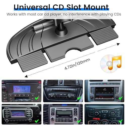 OHLPRO CD Slot Magsafe Car Mount Charger for iPhone 17, JetBlack - color: Black