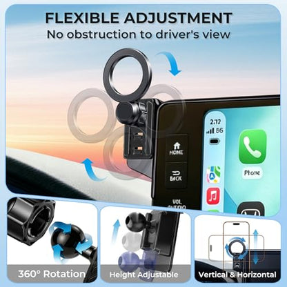 Car Phone Holder for Honda Civic 11th Gen 2026 2025 2024 2023 2022 (Only for 7/9-Inch Screen) 360° Rotation Magnetic Cell Phone Mount, Compatible with Magsafe, Does Not Affect Air Vent - size: Fit for 2022-2026 Civic, 7/9-Inch
