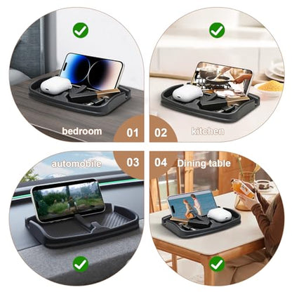 Anti-Slip Car Dash Grip Pad for Cell Phone, Keychains, Sun Glasses,Stand for Navigation Cell Phone (Black)