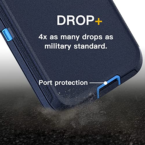 AICase Belt-Clip Holster Case for Galaxy S22 with Screen Protector, Heavy Duty Drop Protection Full Body Rugged Shockproof/DustProof Military Grade Tough Durable Cover for Samsung Galaxy S22 - color: Navy with Belt Clip