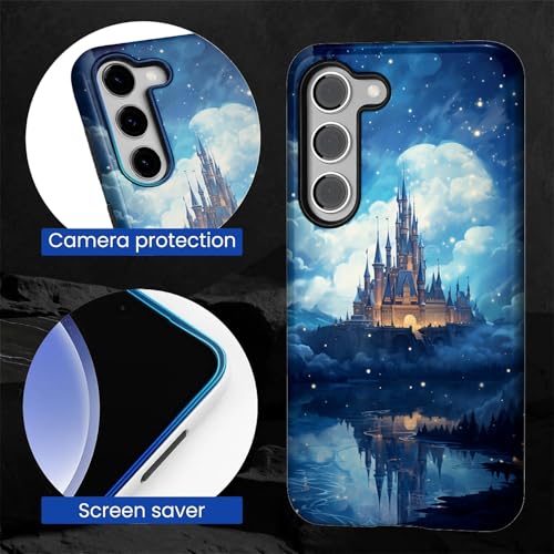 CARLOCA Case for Samsung Galaxy S23 FE,Blue Castle Design- Hybrid Dual Protection Soft TPU + Hard PC, Shockproof & Anti-Scratch Cover Men Women Stylish Protective Phone Case - color: Blue Castle, size: Galaxy S23 FE
