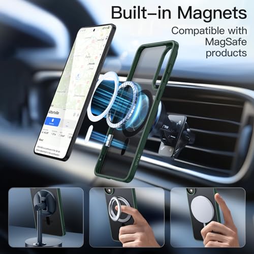 JETech Magnetic Matte Case for Samsung Galaxy S25 Edge, Dark Green - color: Dark Green, size: Galaxy S25 Edge
