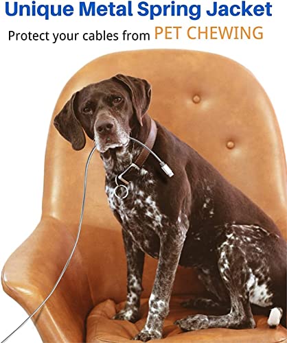 MFi Certified Lightning Cable [2 Pack 6.6 Feet] Metal Braided Type C to Lightning Cable with Short-Circuit Resistant Insulation Coated Jacket, Fast Charging