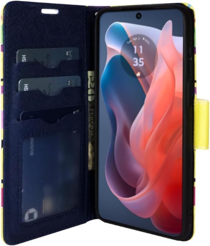 Zase for Motorola Moto G Power 5G (2025/2026) Wallet Phone Case Purse Protective Premium PU Leather Magnetic Closure w/Kickstand ID Card Slot Wrist Strap Cute Design (Smiley Face) - color: Smiley Face